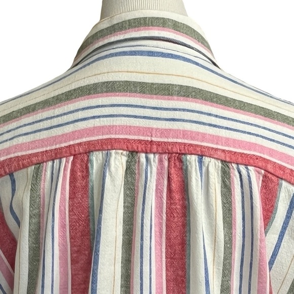 Old Navy Striped Linen-blend Shirt Dress Size Medium - Picture 6 of 9